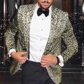 blazer à paillettes pour hommes mode disco blazer veste blazer grande taille coupe ajustée régulière simple boutonnage un bouton argent or 2024