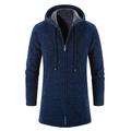 Homme Pull Chandail Gilet Pull Sweat à Capuche Pull Zippé Pull Veste A côtes Tricoter Tunique Tricoté Couleur unie Capuche basique à la mode Extérieur du quotidien Vêtement Tenue Hiver Automne Noir