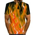 Homme Graphique Flammes de l'enfer Flamme Chemise T-shirt Manche Courte T-shirt Col rond Chemise Exagéré Basique Quotidien Bleu Violet Orange Vêtement Tenue Normal S M L XL 2XL 3XL