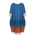 robe t-shirt courbe taille plus pour femme robe t-shirt dégradé de couleur col rond imprimé manches longues automne printemps mini-robe basique décontractée robe de vacances quotidienne