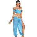 Princesse Jasmine Costume de danse du ventre Adulte Femme Déguisement Sexy Utilisation Soirée Halloween Carnaval Déguisements d'Halloween faciles