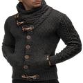 Homme Pull Chandail Gilet Cardigan Pull à col roulé A côtes Tricoter écharpe Rayé Col Roulé mode Moderne contemporain Quotidien Casual Vêtement Tenue Hiver Noir Blanche S M L