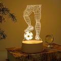 LED illusion veilleuse football forme lampe de bureau 3d avec 3 couleurs changeantes lampe de chevet, lumières pour chambre cadeaux d'anniversaire pour enfants garçon fille bébé