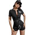 Uniformes Costumes de carrière Femme policière Costume de Cosplay Adulte Femme Tenue Cosplay Déguisement Sexy Mascarade Halloween Mascarade mardi Gras Déguisements d'Halloween faciles