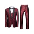 costumes de bal pour hommes argent noir blanc smokings de bal de fête 3 pièces col châle jacquard coupe ajustée simple boutonnage un bouton 2024