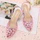 Femme Chaussures de mariage Escarpins Chaussures bling-bling Chaussures de mariée Cristal Talon hétérotypique Talon fantaisie Bout pointu Luxueux Polyuréthane Argent Rose Rouge clair