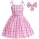 poupée Robe Costume de Cosplay Bal Masqué Fille Cosplay de Film Rétro Vintage Rose Vif Rose Claire Le Jour des enfants Mascarade Robe Nœud papillon