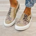 Femme Chaussures en Toile Chaussures d'impression Grandes Tailles Baskets à enfiler Extérieur Bureau Travail Eté Talon Plat Bout rond Sportif Décontractées Marche Toile Mocassins Bloc de couleur Jeans