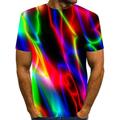 Homme Graphique Arc-en-ciel Chemise T-shirt Manche Courte T-shirt Impression 3D Col rond Chemise Streetwear Exagéré Basique Quotidien Sortir Noir Rouge Bleu Vêtement Tenue Grande taille Normal S M L
