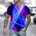 Homme Graphique Arc-en-ciel Chemise T-shirt Manche Courte T-shirt Impression 3D Col rond Chemise Streetwear Exagéré Basique Quotidien Sortir Noir Rouge Bleu Vêtement Tenue Grande taille Normal S M L