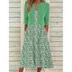 Femme Ensemble Robe Deux Pièces Robe casual Robe Ensemble Robe imprimée Extérieur du quotidien Mode Moderne Poche Imprimer Robe mi-longue Col V Demi Manches Floral Standard Rouge Bleu Vert Et