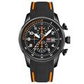 Montre à Quartz pour Hommes MINI FOCUS Grand Cadran Mode Affaires Extérieure Luminante Trois Fuseaux Horaires Calendrier Montre Étanche en Silicone