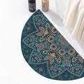 Paillasson demi-rond de style bohème, tapis de sol lavable, tapis de cuisine, antidérapant, durable, paillasson de bienvenue, tapis grattoir pour bottes, tapis intérieur et extérieur, paillasson en