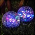 lumière solaire boule de verre fissurée led lumières éclairage extérieur étanche pour festival de jardin décoration intérieure extérieure lumières de pelouse solaire lampe de passerelle