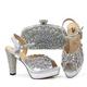 chaussures et sacs ensembles assortis chaussures de mariage pour la mariée demoiselle d'honneur femmes peep toe argent or bleu noir arc-en-ciel pu pompes avec strass cristal stiletto fête de mariage saint valentin