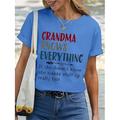 t-shirt femme basique imprimé lettre manches courtes hauts réguliers col rond quotidien week-end noir blanc bleu violet gris