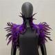 Punk et gothique Costume de Cosplay Châles Cape de plumes Sorcière maléfique Femme Halloween Utilisation Soirée Châle