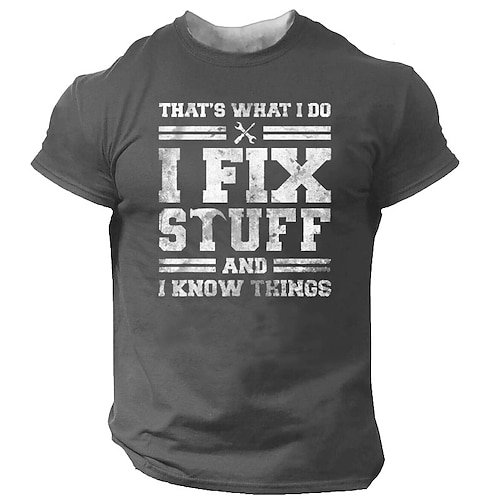 Homme Graphique Lettre T-shirt T-Shirts Drôles T-shirts à slogan t-shirt en détresse Manche Courte T-shirt Impression 3D Col ras du cou Chemise ancien Mode Designer Extérieur Occasionnel Quotidien