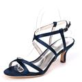 chaussures de mariage pour la mariée demoiselle d'honneur femmes peep toe blanc ivoire bleu argent or noir sandales en satin talon bas fête de mariage saint valentin minimalisme mode