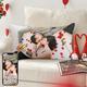 1pc joyeux saint valentin double face housse de coussin lombaire doux décoratif rectangulaire taie d'oreiller taie d'oreiller pour chambre salon canapé canapé chaise personnalisé saint valentin cadeau sur mesure