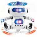 Jouet robot musical de danse de marche pour enfants lumières clignotantes 360 corps tournant tout-petits garçons filles amusant jouet figure (modèle 1)