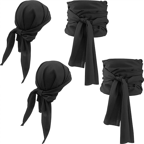 Costumes de Pirate Médiéval Renaissance Écharpes de Pirate en Lin et Accessoires de Ceinture Cadeau de Noël