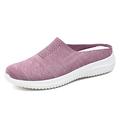 Femme Slip-Ons Grandes Tailles Extérieur du quotidien Couleur unie Eté Talon Plat Bout rond Classique Décontractées Minimalisme Marche Tissage Volant Mocassins G-BQ6 gris G-BQ6 noir G-BQ6 violet