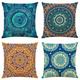 floral mandala bohème housse de coussin 4 pièces doux carré jeter taie d'oreiller taie d'oreiller qualité supérieure lavable en machine en plein air coussin pour canapé canapé lit chaise