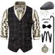 Tenue Rétro Vintage 1920s Corset Tenue Costume de fête Veste Collier / Boucles d'oreilles Gentilhomme Gangster Homme Noël Fête scolaire Soirée Festival Gilet