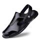 Homme Sandales Chaussons Tongs Sandales plates Sandales en cuir Chaussures romaines Sandales à bride arrière Marche Décontractées Chaussures romaines Plage Extérieur du quotidien Cuir Nappa Cuir