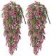 2 pièces fausse fleur suspendue, bouquet de lavande artificielle vigne plantes suspendues fausses feuilles de vigne de lierre pour patio maison chambre mariage décoration murale intérieure extérieure, décoration intérieure, décoration de pièce esthétique