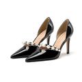 chaussures de mariage pour mariée demoiselle d'honneur femmes bout fermé bout pointu blanc nu noir bleu escarpins en cuir verni avec imitation perle talon aiguille fête de mariage soirée quotidien élégant classique