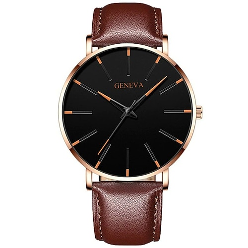 Montre à quartz Genève pour hommes montre ultra fine minimaliste en acier inoxydable montre élégante pour hommes montre d'affaires décontractée à quartz