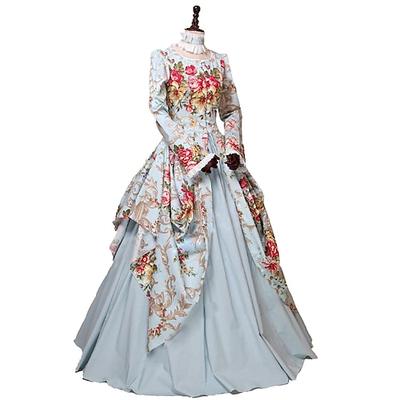 Rococo Renaissance Robe de Soirée Robe vintage Robe Costume de fête Bal Masqué Robe de bal Longueur Sol Princesse Femme Robe de Soirée Carnaval Utilisation Mariage Robe