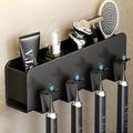 porte-brosse à dents noir salle de bain toilette non perforé mural rince-bouche électrique tasse brosse tasse espace mural support de rangement en aluminium