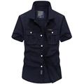 Homme Chemise de Randonnée Chemise militaire tactique Manche Courte Chemise Top Extérieur Respirable Séchage rapide Poids Léger Polyester Vert militaire Bleu Kaki Camping / Randonnée / Spéléologie