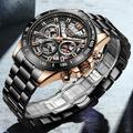 Montre à quartz de luxe de mode LIGE pour hommes Étanche Luminous Montres en acier inoxydable Montres de sport chronographe Relogio Masculino