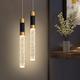 Luminaire suspendu LED dimmable 34 cm cristal moderne luminaire pour îlot de cuisine, éclairage suspendu réglable pour îlot de cuisine, lustre LED or noir pour salle à manger, chambre à coucher, mini