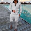 Homme Ensemble POLO Sport de détente Sortie Col rabattu manche longue Sportif Décontractées Couleur Pleine Courbe Patchwork Zippé Automne hiver Mince Noir / Gris Gris blanc Noir Jaune Vert Claire