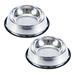 Stainless Steel Dog Bowls Food and Water Non Slip Anti Skid Stackable Pet Puppy Dishes 2 Pack