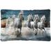 Wellsay White Horse Dog Bed Machine Washable Pet Bed Mattress Comfortable Soft Pet Bed Mat Non-Slip Bottom Couch for Small Medium Dogs 24x18 Inch
