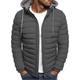 sweat à capuche noir pour hommes manteaux à bulles vestes unies hiver chaud matelassé zip up outwear veste matelassée légère avec capuche vestes solides manteau épais veste d'hiver coupe-vent escalade pêche