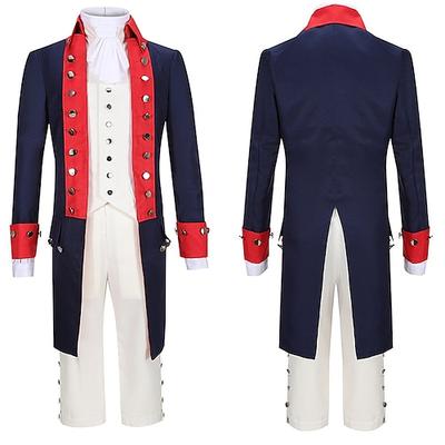 Rétro Vintage Rococo Victoriens 17ème siècle Pantalon Chemise Trench-coat Gilet Gentilhomme Homme Halloween Utilisation Soirée Manteau