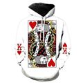Coeur des cartes Jouer aux cartes Roi du poker Sweat à capuche Rentrée scolaire Basique Harajuku Art graphique Haut Pour Impression 3D Soirée Casual