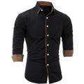 Homme Chemise Chemise boutonnée Chemise décontractée Chemisette Chemise d'été Noir bleu marine Vert Véronèse Gris foncé Gris manche longue Plein Revers du quotidien Vacances Vêtement Tenue Mode