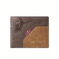portefeuille court en cuir vintage pour hommes pince à billets porte-cartes multi-cartes portefeuille horizontal à deux volets avec poche à monnaie à glissière cadeau pour hommes