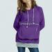 DondPO Essentials Hoodie Hoodies for Women Women s Plus Velvet Loose Pet Hooded Pullover Cat And Dog Big Bag Suspender Pullover Sweatshirt Long Sleeve Shirts Sweatshirt for Women Purple L