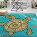 FREEAM Sea Turtle Starfish Non Slip Area Rug for Living Dinning Room Bedroom Kitchen 4 x 5 (48 x 63 Inch) Ocean Animal Nursery Rug Floor Carpet Yoga Mat