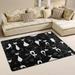 FREEAM Funny Cats Non Slip Area Rug for Living Dinning Room Bedroom Kitchen 4 x 6 (48 x 72 Inch) Black and White Nursery Rug Floor Carpet Yoga Mat