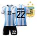 Mens/Kids 2022 Soccer Game Champion 3 Stars Argentina Fans #22 Jerseys Football Team Shirts